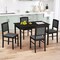 5-Piece Rubber Wood Dining Table Set with 4 Comfortable Cushion Chairs Ideal for Home and Kitchen